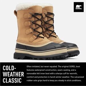 Sorel Caribou Waterproof Snow Boots Lace Up Winter Boots like new in box!